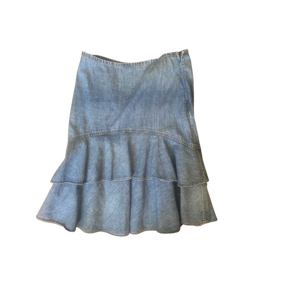 Lauren Ralph Lauren Blue Tiered A-Line Mini Skirt